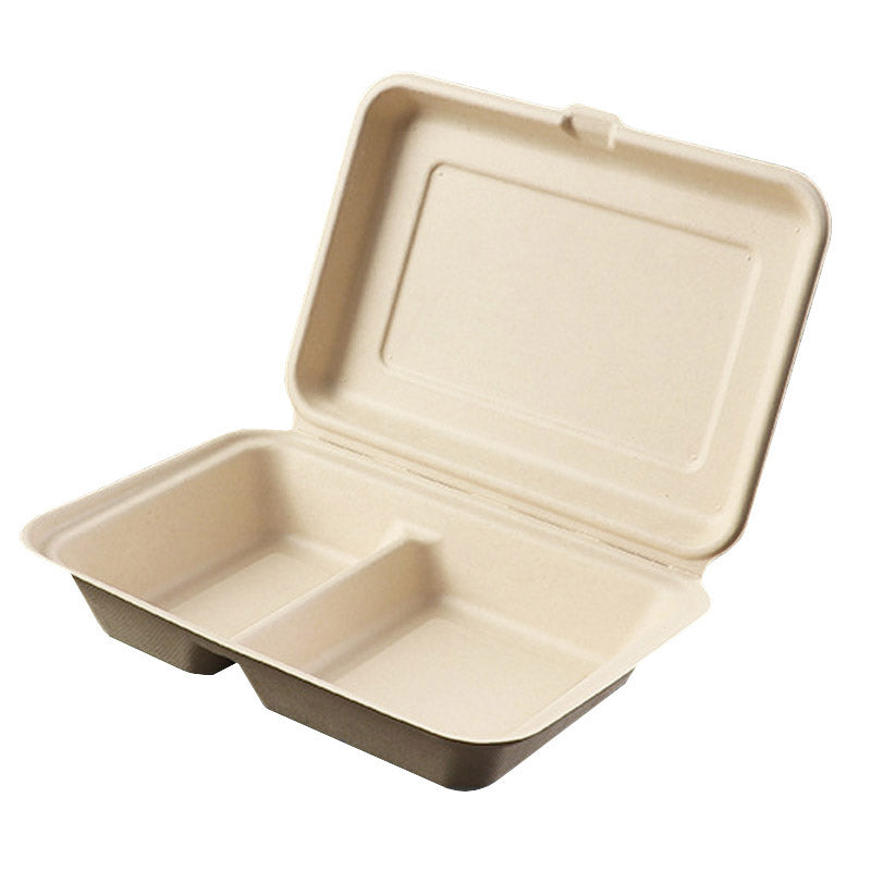 2 Compartment Compostable Clamshell Containers PFAS Free