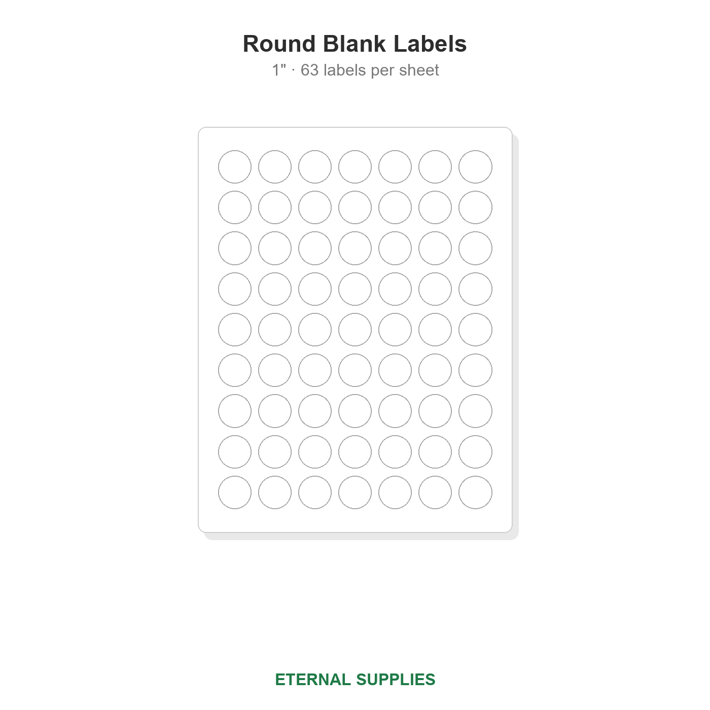 1" Round Blank Labels - 63 Per Sheet