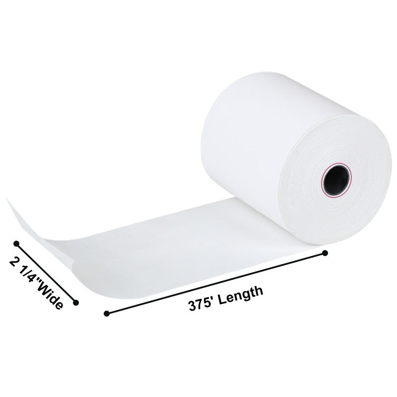 2 1/4" x 375' Linerless Thermal Label Rolls (30 Rolls) - Full Coverage Adhesive