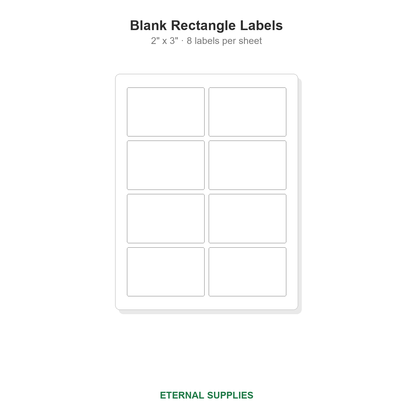 2" x 3" Blank Rectangle Labels - 8 Per Sheet
