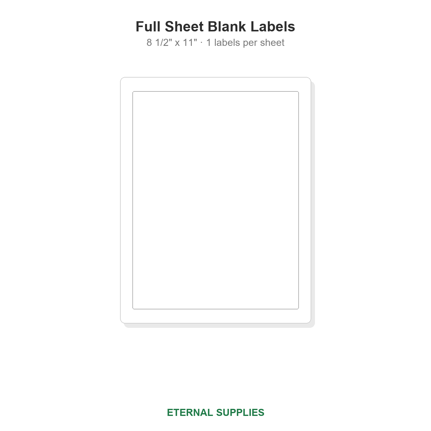 8 1/2" x 11" Full Sheet Blank Labels - 1 Per Sheet