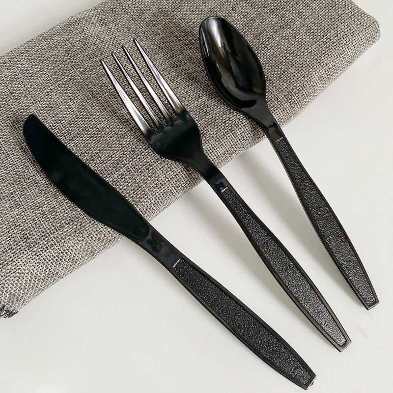 Disposable Heavy Duty Black Spoon