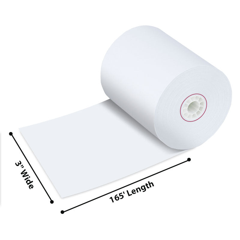3" x 165' 1-Ply Bond Paper Rolls